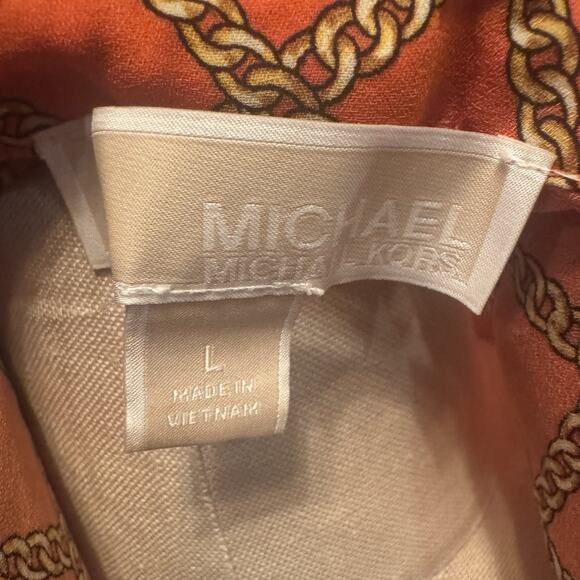 Michael Kors orange women’s blouse with chain design Large - Picture 5 of 6